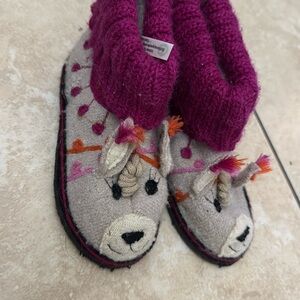 Garnet Hill Wool alpaca slippers size toddler 8